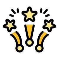 Three golden stars exploding with excitement and festive cheer vector