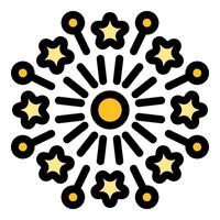 Festive fireworks exploding with bright stars and sparks vector