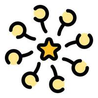Golden star achieving goals with teamwork and collaboration vector