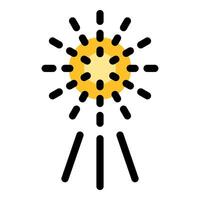 Bright yellow sun shining with rays of light vector