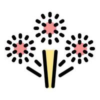 Fireworks exploding, creating a festive atmosphere for celebrations and events vector