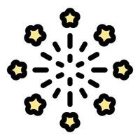 Fireworks exploding with star shapes creating a festive atmosphere vector