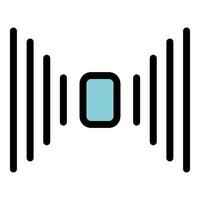 Sensor detecting radio waves emitting from source vector