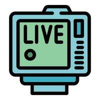 Live television showing recording status with green screen and buttons vector