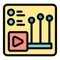 editing software adjusting sound parameters with play button and control panel vector