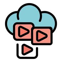 Cloud computing technology transferring files via streaming service vector