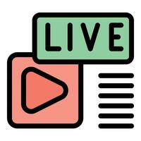 Live streaming player showing live content with comments section vector