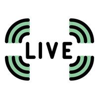 Live streaming icon showing broadcasting of live content vector