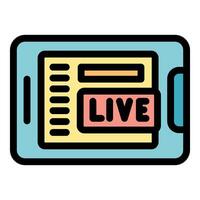 Live streaming player interface showing on mobile phone screen vector