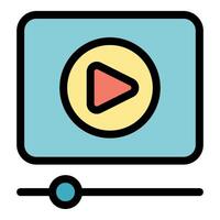 player interface showing play button and progress bar vector