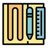 Architect design tools, pencil and ruler on blueprint representing architectural project vector