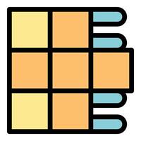 Fabric swatches showing different colors and textures for textile design vector
