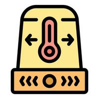 Temperature control panel with arrows showing increase and decrease options vector