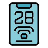 Smartphone showing room temperature and wifi signal strength vector