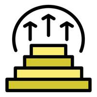 Ascending stairs symbolizing growth and progress towards success vector
