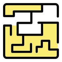 Yellow labyrinth game representing problem solving and strategy vector