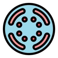 Petri dish with agar and growing bacteria colonies forming specific pattern vector