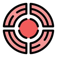 Marketing targeting and communication strategy icon showing bullseye and four quadrants vector