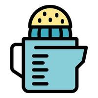 Measuring cup with lid and measurement marks holding dry ingredients vector