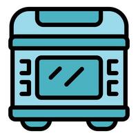 Modern multi cooker icon showing kitchen appliance for steaming and warming vector