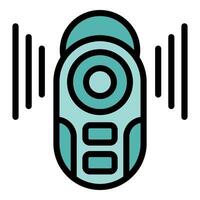 Voice activated remote control emitting sound waves vector