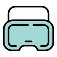 Vr headset embracing future technology and virtual reality experience vector
