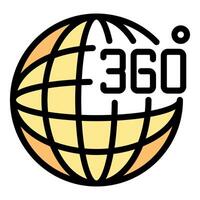 360 degrees earth globe rotating showing all sides vector