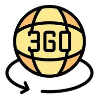 360 degree rotating globe representing virtual reality and panoramic view vector