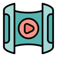 Vr headset playing icon showing virtual reality experience vector