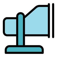 Spotlight projecting light beam, entertainment illumination icon vector