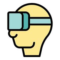 Virtual reality headset user enjoying gaming in metaverse vector