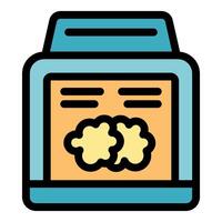 Detergent packaging box with label showing two sponges icon vector