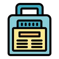 Portable radio broadcasting music and news with convenient handle vector