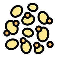 Microscopic view of reproducing cells showing budding process vector