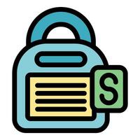 Secure online saving money icon representing financial security vector