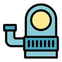 Bathyscaphe exploring deep ocean with big round window and pipe vector