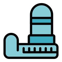Water tower supplying water with measuring scale icon vector