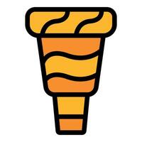 Swirling soft serve ice cream in a waffle cone, refreshing summer treat vector