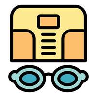 Swimming pool safety goggles and electronic locker for storing valuables vector
