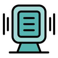 Voice activated smart speaker displaying text on screen vector