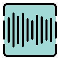 Audio player displaying soundwave on light green background vector