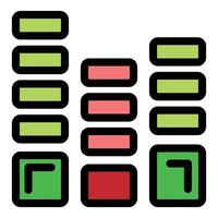 Audio mixer showing sound levels bouncing and moving up and down vector