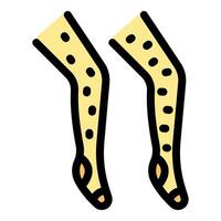 Compression stockings showing varicose veins symptoms vector