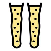 Compression stockings showing graduated compression effect for medical use vector