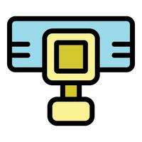 Dashboard camera recording traffic on windshield vector