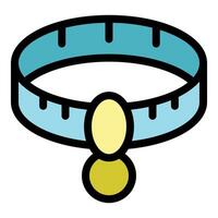 Dog collar with measuring marks and golden tags showing pet fashion vector