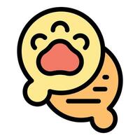 Paw print icon overlapping chat bubble symbolizing pet communication vector