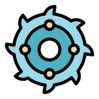 Futuristic circular saw blade rotating with sharp teeth vector