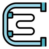 Skipping rope creating a wavy pattern connecting two handles, fitness and exercise symbol vector