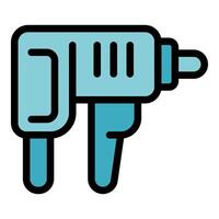 Electric power drill for construction and diy projects, handheld power tool icon vector
